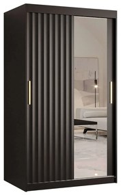 Ντουλάπα Δίφυλλη Συρόμενη Riflo Wave 162577729 100x62x200cm Black-Gold Two Door
