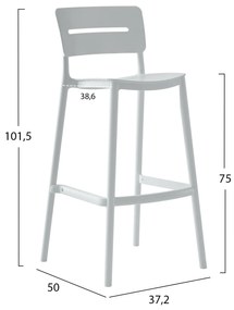 Σκάμπο Bar Πολυπροπυλενίου Snod2 Λευκό 37,2x50x101,5Υεκ.