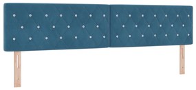 vidaXL Κρεβάτι Box Spring με Στρώμα Σκούρο Μπλε 200x200 εκ. από Βελούδο