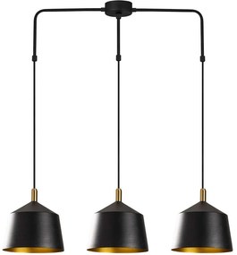 Φωτιστικό Οροφής Saglam 892OPV1589 89x25x135cm 3xE27 40W Black-Gold Opviq