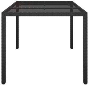 vidaXL Τραπέζι Φαγητού Κήπου Μαύρο 150x90x75 εκ Πολυ Ρατάν