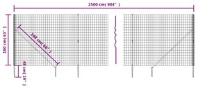 vidaXL Συρματόπλεγμα Περίφραξης Πράσινο 1,6 x 25 μ. με Καρφωτές Βάσεις