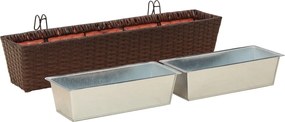 vidaXL Ραφήνα 2 pcs 80 x 17 x 17 εκ Μέταλλο