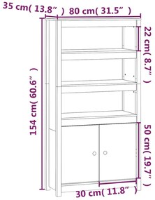 ΜΠΟΥΦΕΣ ΛΕΥΚΟΣ 80X35X154 ΕΚ. ΑΠΟ ΜΑΣΙΦ ΞΥΛΟ ΠΕΥΚΟΥ 823520