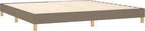 vidaXL Κρεβάτι Boxspring με Στρώμα &amp; LED Taupe 200x200 εκ. Υφασμάτινο