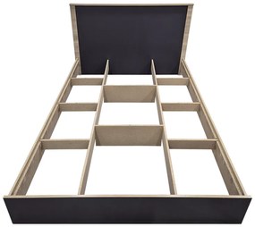 Κρεβάτι Athos pakoworld σε sonoma-ανθρακί απόχρωση 140x200εκ