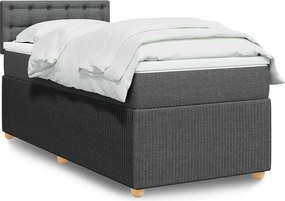 vidaXL Κρεβάτι Boxspring με Στρώμα Σκούρο Γκρι 80x200 εκ. Υφασμάτινο