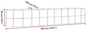 vidaXL Ζαρντινιέρα Ανθρακί 396x100x68εκ Γαλβανισμένος χάλυβας