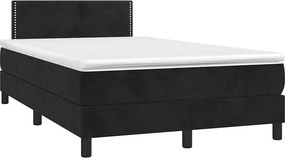 vidaXL Κρεβάτι Boxspring με Στρώμα Μαύρο 120 x 200 εκ. Βελούδινο