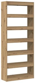 vidaXL Βιβλιοθήκη artisan δρυς 80 x 30 x 198 εκ Επεξεργασμένο ξύλο