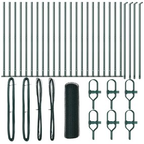 vidaXL Στύλος Περιφράξεων Πράσινο 50 x 0,4 μ (25 mm πλέγμα)