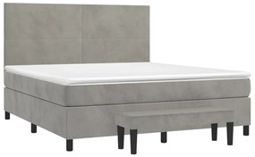 ΚΡΕΒΑΤΙ BOXSPRING ΜΕ ΣΤΡΩΜΑ ΑΝΟΙΧΤΟ ΓΚΡΙ 180X200 ΕΚ. ΒΕΛΟΥΔΙΝΟ 3137737