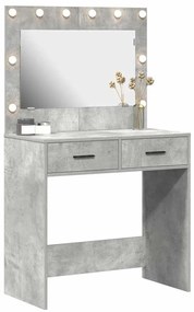 vidaXL Κομοδίνο με συρτάρι Γκρι σκυροδέματος 78.5 x 41 x 135 εκ