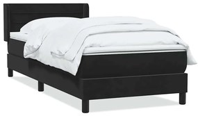 vidaXL Κρεβάτι Boxspring με Στρώμα Μαύρο 90x220 εκ. Βελούδινο