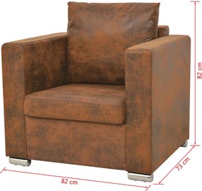 vidaXL Σετ Σαλονιού 2 Τεμαχίων από Συνθετικό Καστόρι