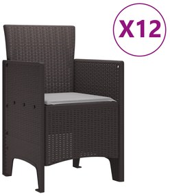 vidaXL 13 τεμάχιο σετ τραπεζαρίας κήπου με μαξιλάρια καφέ συνθετικό ρατάν