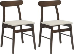 vidaXL Καρέκλα τραπεζαρίας 2 pcs Σκούρο Καφέ, Λευκό