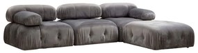 Πολυμορφικός καναπές Divine βελουτέ σε χρώμα γκρι 288/190x75εκ Υλικό: Fabric:100%  POLYESTER - BEEICH WOOD - CHIPBOARD 071-001478