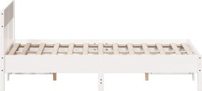 vidaXL Σκελετός Κρεβ. Χωρίς Στρώμα Λευκό 150x200 εκ Μασίφ Πεύκο