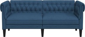 vidaXL Καναπές Διθέσιος Chesterfield Μπλε Υφασμάτινος
