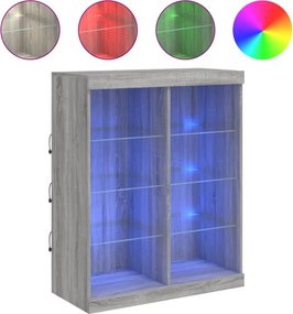 vidaXL Μπουφές με LED Γκρι Sonoma 81 x 37 x 100 εκ.