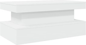 vidaXL Τραπεζάκι Σαλονιού με LED Λευκό 90 x 50 x 40 εκ.