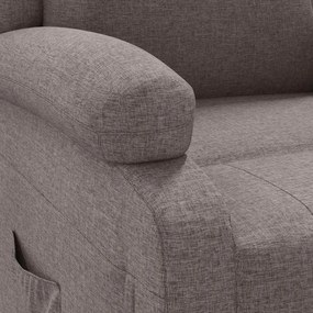 vidaXL Πολυθρόνα Μασάζ Ηλεκτρική Taupe Υφασμάτινη