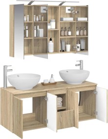 vidaXL Σετ Ντουλαπιών Μπάνιου 4 pcs Sonoma Δρυς Επεξεργασμένο Ξύλο