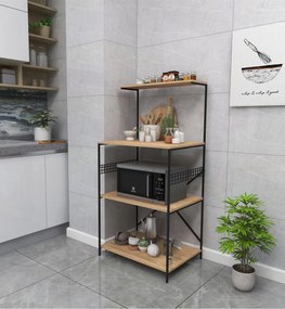 Ντουλάπι Μαύρο / Πεύκο BAFRO 60x45x124