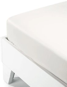Κατωσέντονο Satin με λάστιχο White Διπλό (160x200+35)