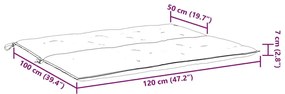 Μαξιλάρι Πάγκου Κήπου Αν. Πράσινο 120x(50+50)x7εκ Ύφασμα Oxford - Πράσινο