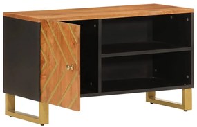 vidaXL Έπιπλο Τηλεόρασης Καφέ/Μαύρο 80x31,5x46 εκ. Μασίφ Ξύλο Μάνγκο