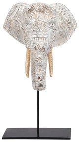 Διακοσμητικό Αντικείμενο Elephant 276-223-002 18x13x30cm White-Gold Πολυρεσίνη