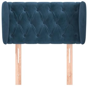 Κεφαλάρι με Πτερύγια Σκούρο Μπλε 83x23x78/88 εκ. Βελούδινο - Μπλε
