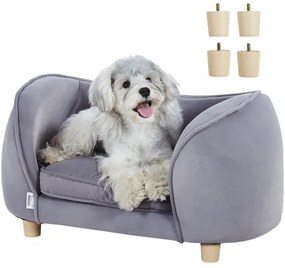 VEVOR Pet Sofa, Dog Couch for Small Dogs and Cats, Soft Velvety Dog Sofa Bed, 66 lbs Loading Cat Sofa, Dark Grey