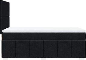 vidaXL Κρεβάτι Boxspring με Στρώμα Μαύρο 80 x 200 εκ. Υφασμάτινο