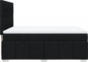 vidaXL Κρεβάτι Boxspring με Στρώμα Μαύρο 160x200 εκ. Υφασμάτινο