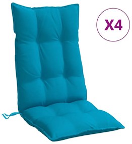 Μαξιλάρια Καρέκλας με Πλάτη 4 τεμ. Γαλάζια από Ύφασμα Oxford - Μπλε
