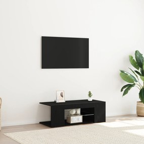 vidaXL Ντουλάπα τηλεόρασης με LED φώτα Μαύρη Δρυς 90x39x30 εκ από επεξεργασμένο ξύλο