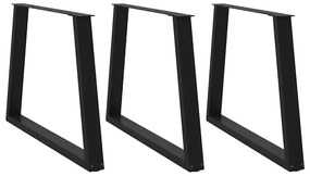 vidaXL Πόδια Τραπεζαρίας Σχήματος V 3 τεμ. Μαύρο 100x (72-73,3) εκ. Ατσάλι