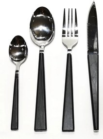 Σετ Μαχαιροπήρουνα Μαύρο/Inox Μέταλλο/Ξύλο 24Τμχ