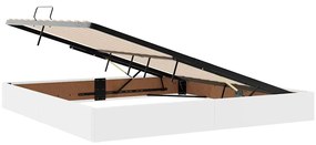 vidaXL Κρεβάτι Αποθήκης Καθαρό Λευκό 200 x 200 cm Τεχνητό Δέρμα