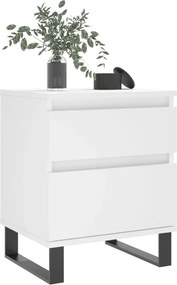 vidaXL Κομοδίνο Λευκό 40 x 35 x 50 εκ. από Επεξεργασμένο Ξύλο