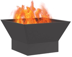 vidaXL Τζάκι Τετράγωνο Μαύρο 60x60x35 εκ. Ατσάλι