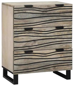 Πλαϊνό γραφείο Λευκό 60 x 33.5 x 75 εκ. Μασίφ ξύλο μάνγκο