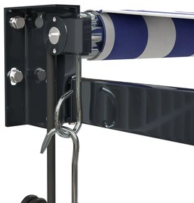 vidaXL Τέντα Πτυσσόμενη Αυτόματη Μπλε και Λευκή 5 x 3 μ.