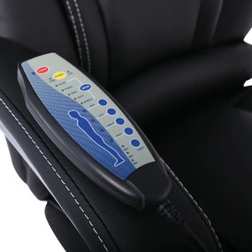 BF8550 MASSAGE RELAX ΠΟΛΥΘΡΟΝΑ ΓΡΑΦΕΙΟΥ ΔΙΕΥΘΥΝΤΗ, ΒΑΣΗ ΧΡΩΜΙΟ ΜΕ ΥΠΟΠΟΔΙΟ, PU  ΜΑΥΡΟ