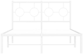 vidaXL Πλαίσιο Κρεβατιού με Κεφαλάρι Λευκό 120 x 200εκ. Μέταλλο
