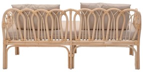 Σαλόνι Ytrone-Siderty pakoworld σετ 2τεμ rattan σε φυσική απόχρωση