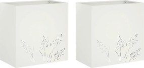 vidaXL Γλάστρα Κήπου 2 τμχ. Λευκό 50 x 30 x 49 εκ